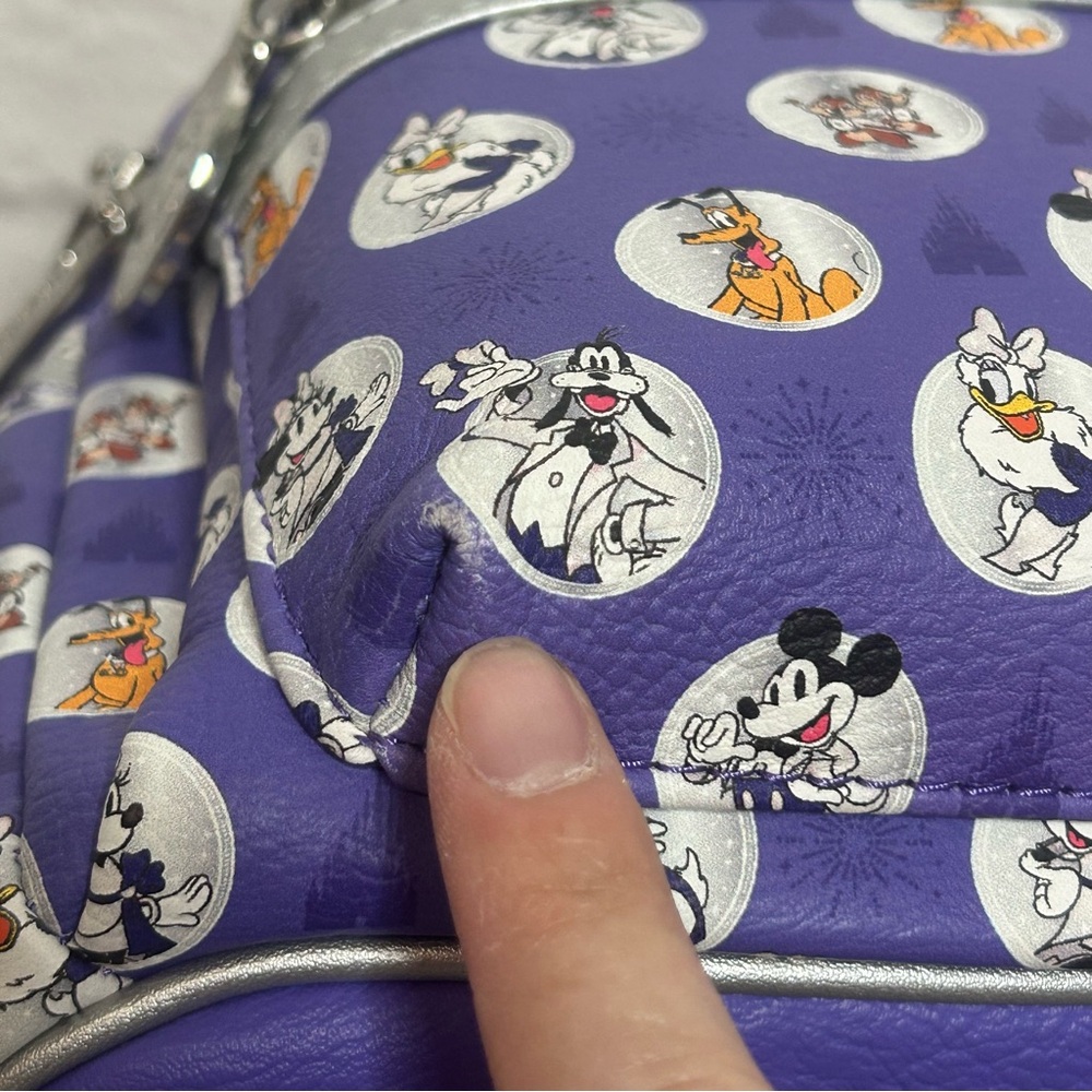 Loungefly Disney 100 Purple Mini Backpack with Character Print - Picture 14 of 16